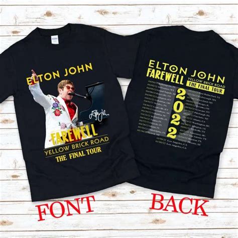 Elton John Farewell Tour Yellow Brick Road The Final Tour 2022 T-Shirt ...