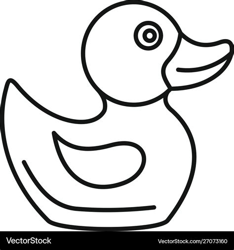 Duck icon outline style Royalty Free Vector Image