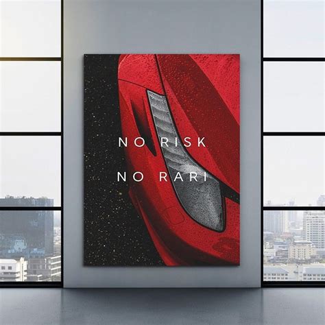 Buy No Risk No Rari Motivational Wall Art Ferrari Canvas Print Online ...