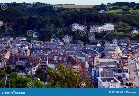 Aerial View at Etretat City, Normandy, France Stock Image - Image of ...