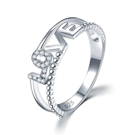 'Love' Engraved Ring | Sterling silver rings bands, Fashion rings silver, 925 sterling silver ring