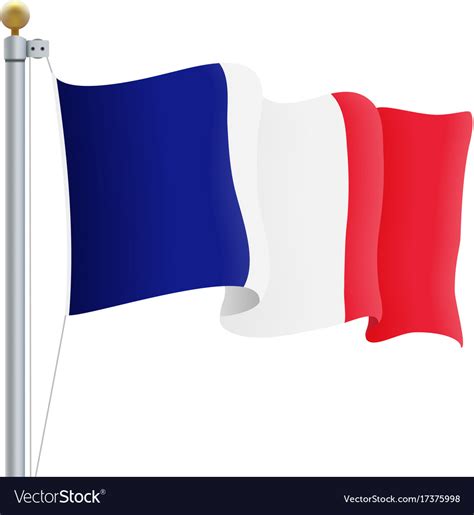 Waving france flag isolated on a white background Vector Image