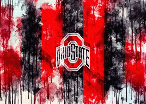 Ohio State Buckeyes American Football Team Emblem Silk Flag Krasno ...