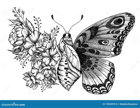 Butterfly Flower Tattoo Design