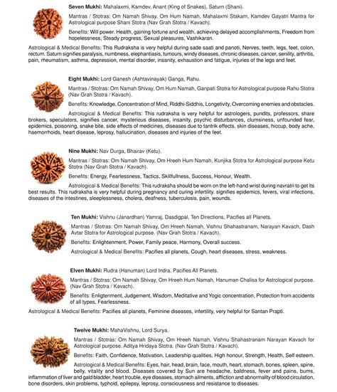 1-21 Mukhi Rudraksha Benefits - Omrudraksha