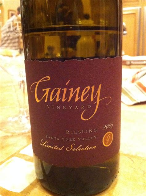 Gainey 2009 Riesling | Riesling, Wine, Wine bottle