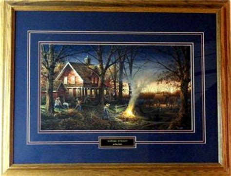 Terry Redlin Autumn Evening Leaf Burning Print Framed-27 x 17 | eBay