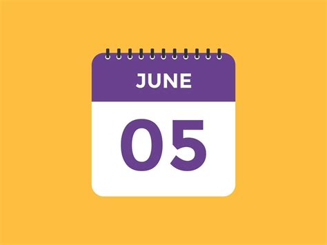 june 5 calendar reminder. 5th june daily calendar icon template ...