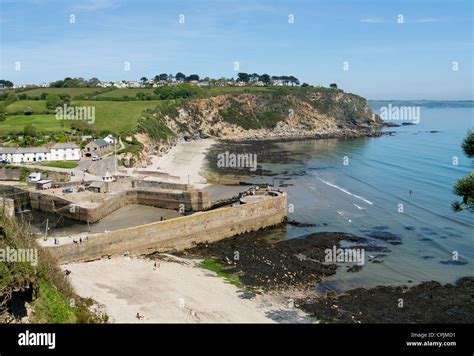 Charlestown beach and harbour in Cornwall UK Stock Photo - Alamy