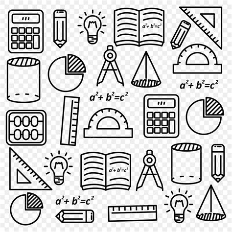 Mathematics Doodle Vector Illustration With Black Line Design Suitable ...