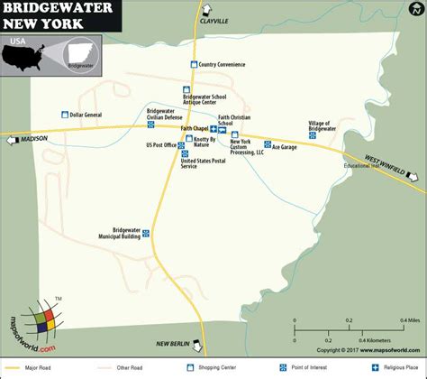 Map of Bridgewater Village, New York