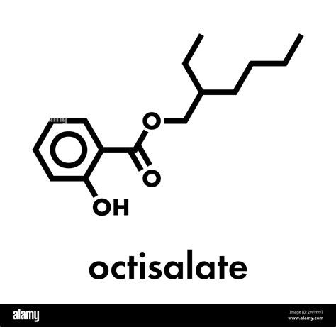 Octyl salicylate (octisalate) sunscreen molecule (UV filter). Skeletal formula Stock Vector ...