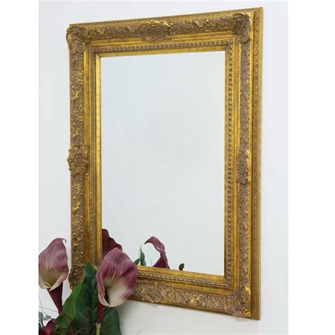 Large Decorative Ornate Gold Antique French Style Wall Mirror