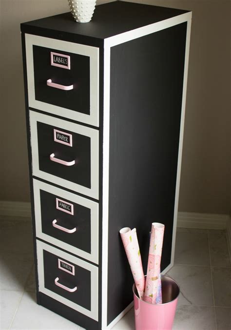 File Cabinet Makeover with Chalkboard Paint - Design Improvised