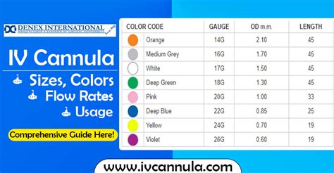 A Comprehensive Guide: IV Cannula Sizes,Colors, Flow Rates and Usage