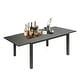 Black Metal Aluminum Outdoor Table Patio Expandable Dining Table for Deck/ Backyard 6-8 Person ...