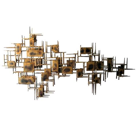 1stdibs | A mid century modern brass wall sculpture | Metal wall ...