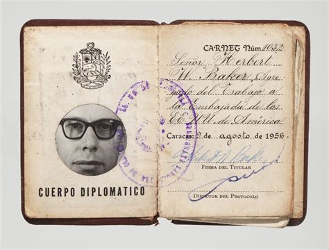 Herbert Baker's Diplomatic Corps ID Card - The National Museum of American Diplomacy