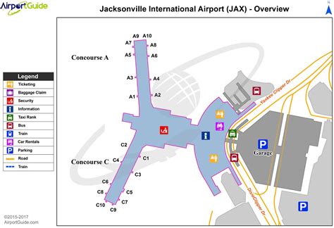 Jax airport map - Jacksonville FL airport map (Florida - USA)