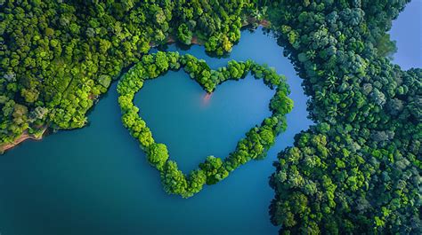 Aerial View Lake In Love Shape At Guar Petai Background, Panorama, Sky, Blue Background Image ...