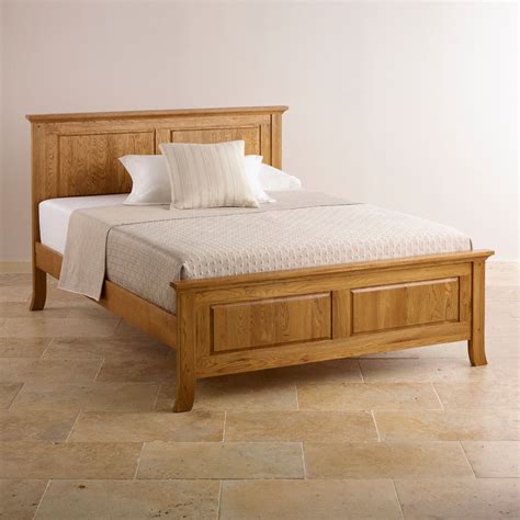 Taunton Rustic Brushed Solid Oak 5ft King-Size Bed | Traditional bed frames, Wood bed design ...