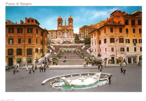 Rome - The Spanish Steps, seen from Piazza di Spagna, Rome and Vatican city - Italy - Postcard ...