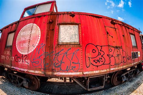 Vintage Missouri Pacific Caboose at Galveston Railroad Museum