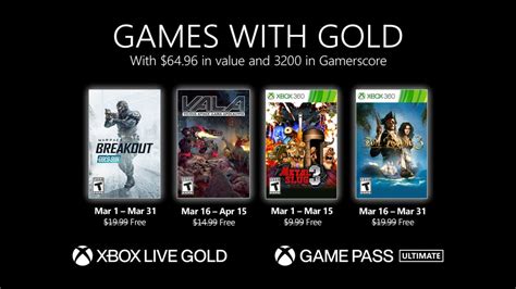 Xbox Live Gold free games for March 2021 announced - Gematsu