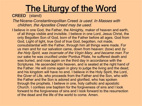 PPT - The Order of the Mass The Liturgy of the Word PowerPoint Presentation - ID:5461169