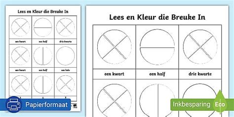 Lees en Kleur die Breuke In Werkkaart (teacher made)