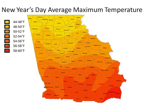 Climatology for New Year's Day in North and Central Georgia