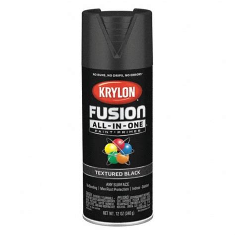 KRYLON Fusion Textured Spray Paint in Textured Black for Ceramic, Glass, Metal, Plastic, Wood ...