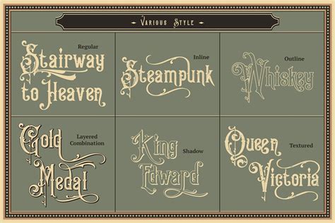 Victorian Fonts Collection (68629) | Regular | Font Bundles | Victorian ...