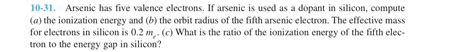 Solved 10-31. Arsenic has five valence electrons. If arsenic | Chegg.com