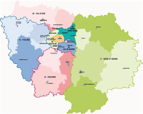 Carte de l'Île-de-France - Île-de-France carte des villes, reliefs ...