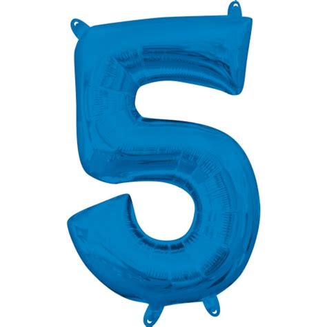 16″ Blue Number 5 – Five – Air-Fill Mylar Balloon – Balloon Warehouse™