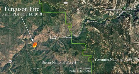 Ferguson Fire burning west of Yosemite National Park - Wildfire Today