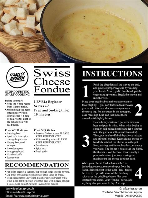 Swiss Cheese Fondue Instructions – Fearless Apron