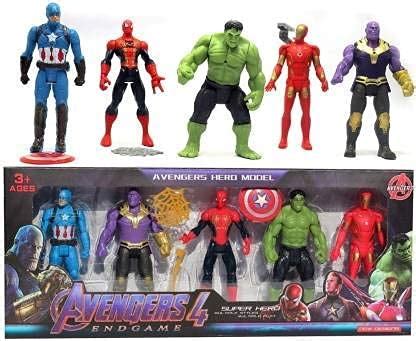 Buy ANANYA Avengers Hero Action Figure 5 Super Heroes Captain America Iron Man Spiderman Hulk ...