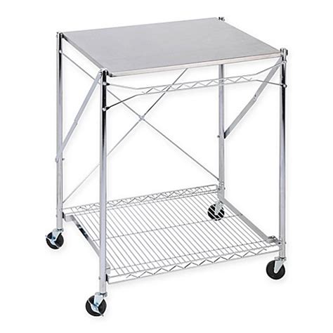 Honey-Can-Do® Household Folding Work Table with Wheels in Stainless Steel - Bed Bath & Beyond