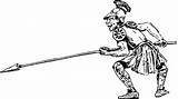 Vintage Comic Character  Soldier With A Spear coloring Page sketch template