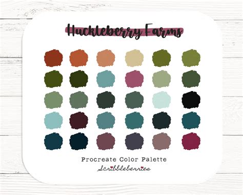 Huckleberry Farms Color Palette Procreate Color Palette - Etsy in 2022 ...