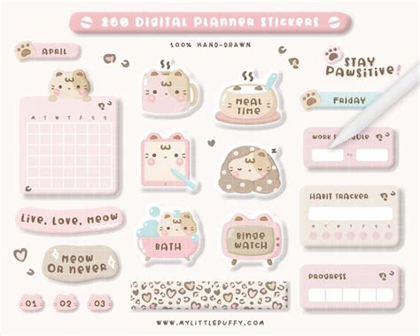 Kawaii Digital Planner Stickers for Goodnotes Planner/ - Etsy UK