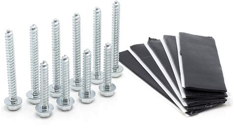 Pitch Pad Kit - Zinc - Grade 5 Steel Lag Bolts (10) and Mastic Pads (5 ...