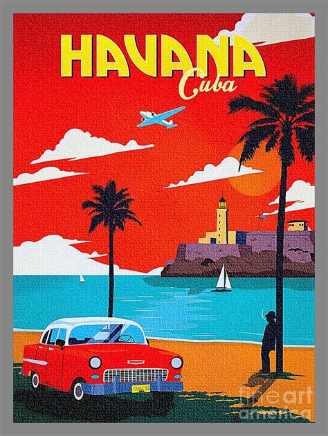 Havana Cuba - Vintage 1950s Painting by Ian Gledhill - Fine Art America