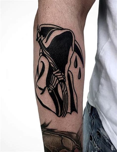 Demon Grim Reaper Tattoo Forearm - Music Tattoo Ideas