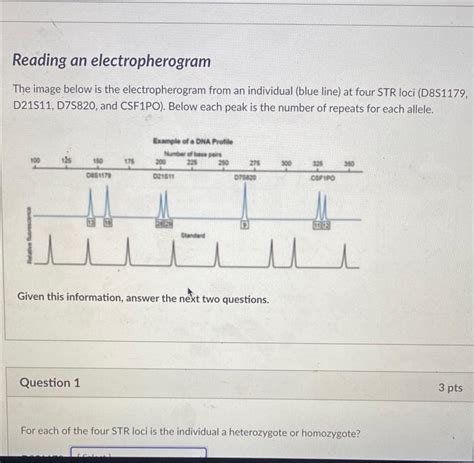 [Solved]: Reading an electropherogram The image below is th