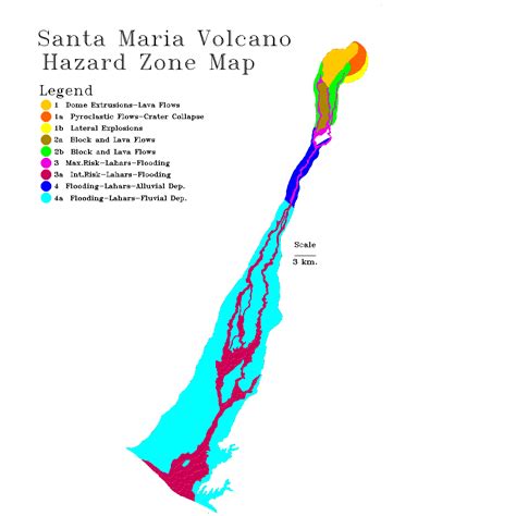 Volcanic Risk Map for Santa Maria, Guatemala