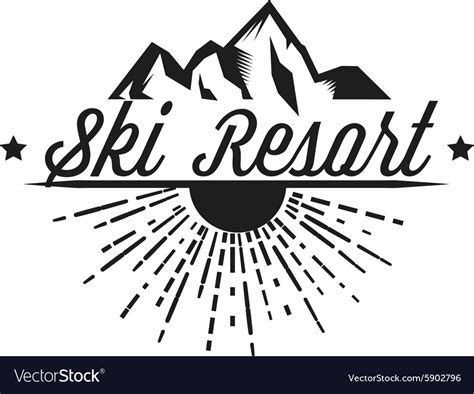 Logos of a ski resort adventure Royalty Free Vector Image