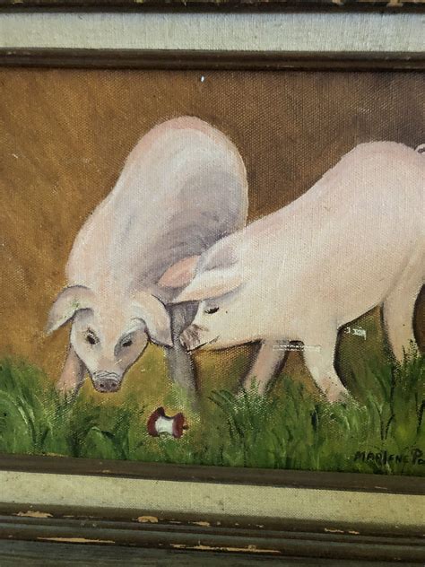 Vintage Pig Painting Signed Painting 1984 Painting. | Etsy in 2021 ...